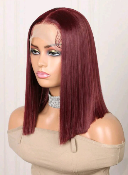 Burgundy Luxe Wave – 16” Human Blend Lace Wig | 180% Density