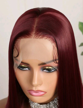 Burgundy Luxe Wave – 16” Human Blend Lace Wig | 180% Density