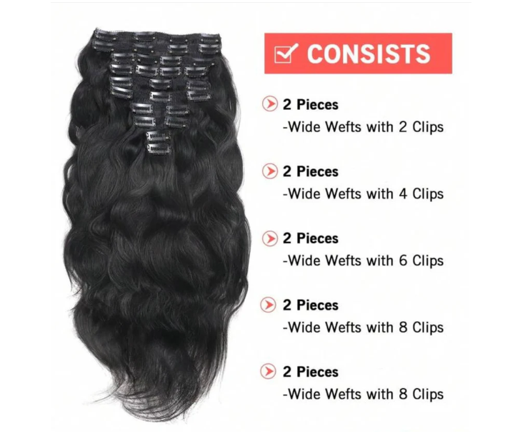 22–24″ Luxury Clip-In Human Hair Extensions | 10-Piece Full Set