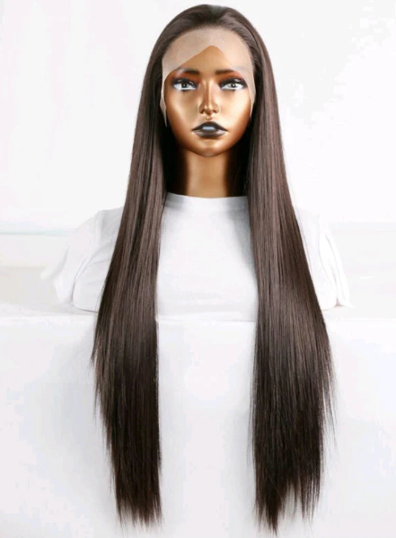 24” Layered Natural Lace Front Wig – #4 Medium Brown